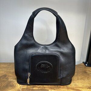 VTG American Angel Black Leather Bucket Bag Crossbody Purse Pocketbook Style3572